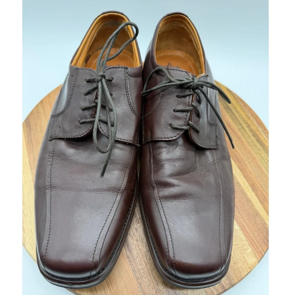 Giorgio Brutini Men's Size‎ 11 Brown Leather Square Toe Derby Dress Shoes 0444